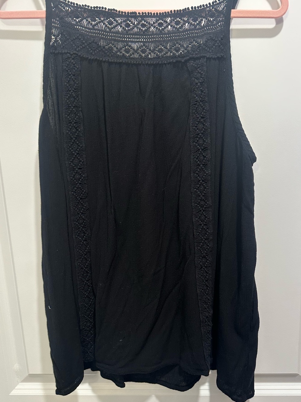 Maurices Black Crochet Lace Tank Top | Size L | Flowy Boho Sleeveless